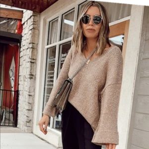 Anthropologie bell sleeve sweater